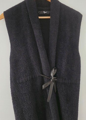 Kadın Siyah Kemerli Midi Yelek - Görsel 5