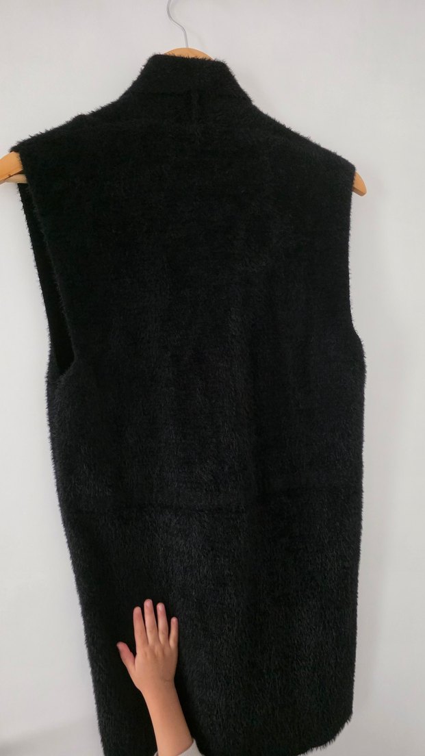 Kadın Siyah Kemerli Midi Yelek - Görsel 3