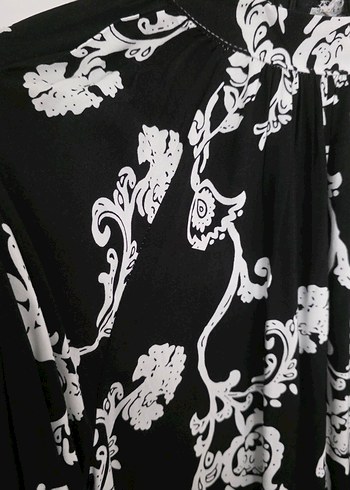 Uzun Kollu Siyah Bohem Desenli Elbise - Görsel 7