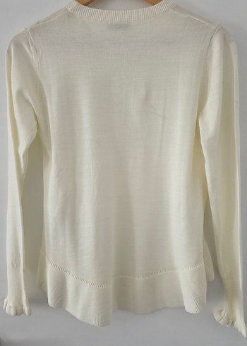 Beyaz Kadın Bisiklet Yaka Kazak - Görsel 2