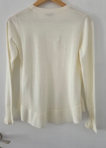 Beyaz Kadın Bisiklet Yaka Kazak - Görsel 3