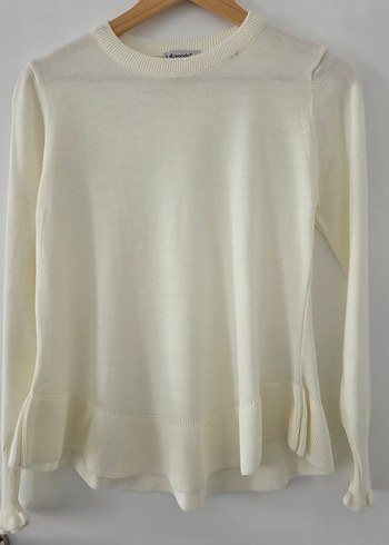 Beyaz Kadın Bisiklet Yaka Kazak - Görsel 5