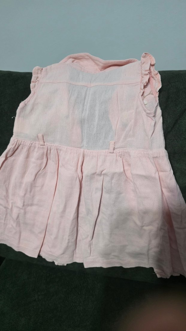 Pembe Nakışlı Kolsuz Elbise - Görsel 4