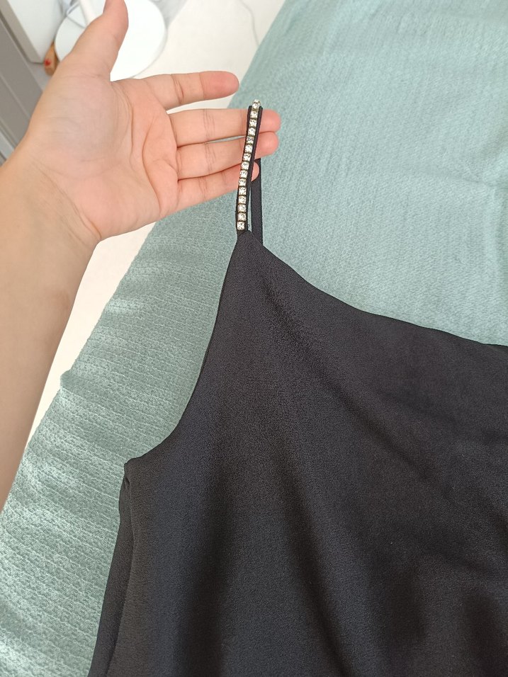 Drapeli Siyah Midi Hamile Eteği - Görsel 2