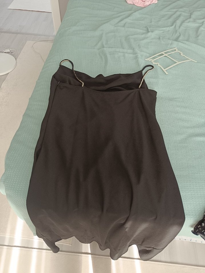 Drapeli Siyah Midi Hamile Eteği - Görsel 4