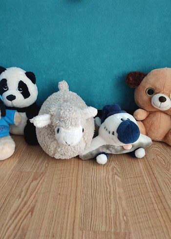 Beden Renkli Mavi Peluş Oyuncaklar Seti