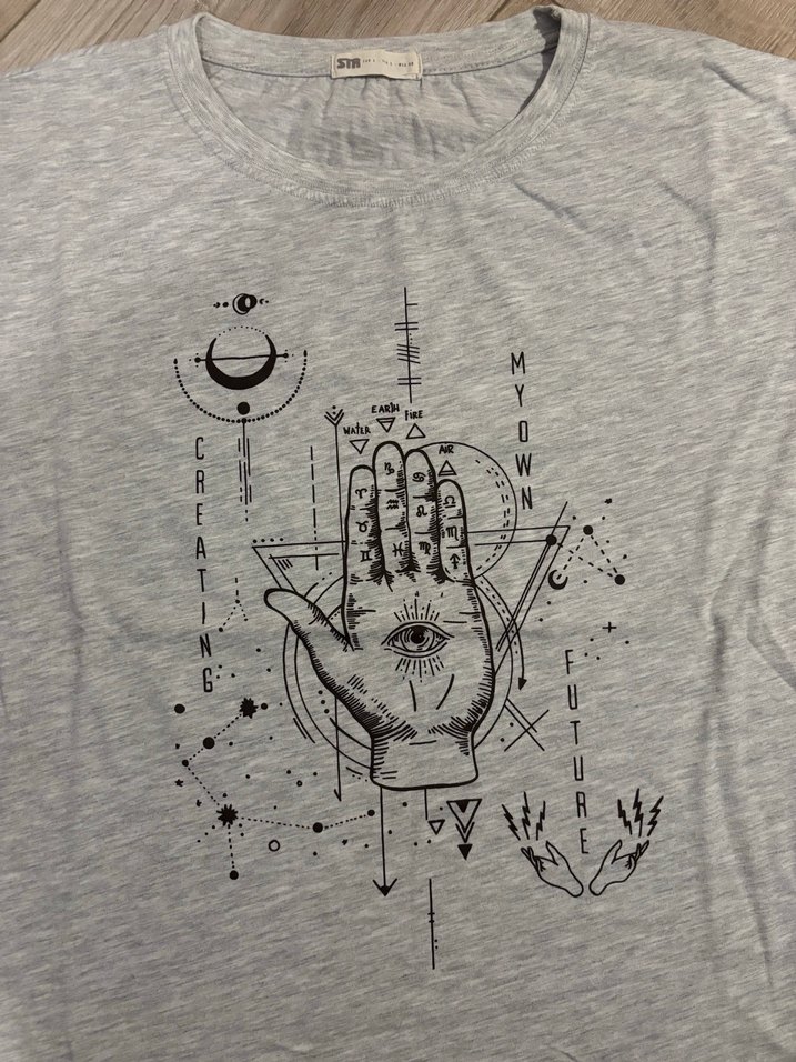 Pull & Bear Gri Tişört - Görsel 2