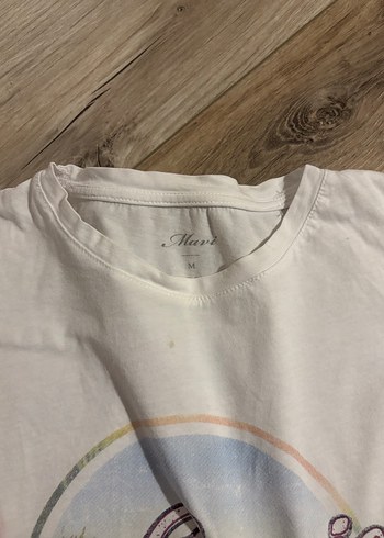 Mavi California Baskılı Beyaz Tişört - Görsel 3