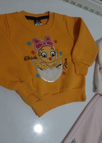 LC Waikiki Nakışlı, uzun kollu, renkli bebek kız kıyafet seti