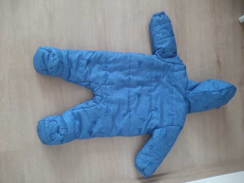 Mavi Erkek Bebek Kapüşonlu Tulum - Görsel 2