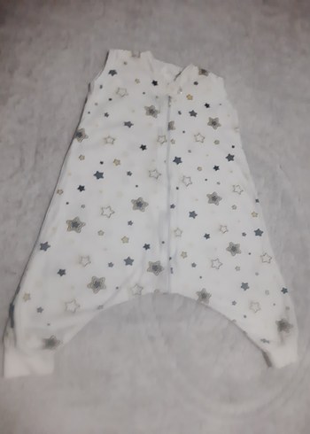 Gri Yıldızlı Beyaz Bebek Uyku Tulumu - Görsel 3