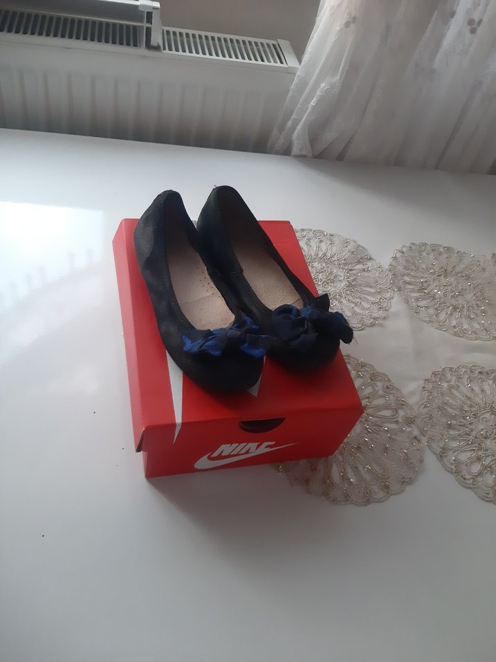 Kız Çocuk Lacivert Fiyonklu Babet Düz Ayakkabı - Görsel 3