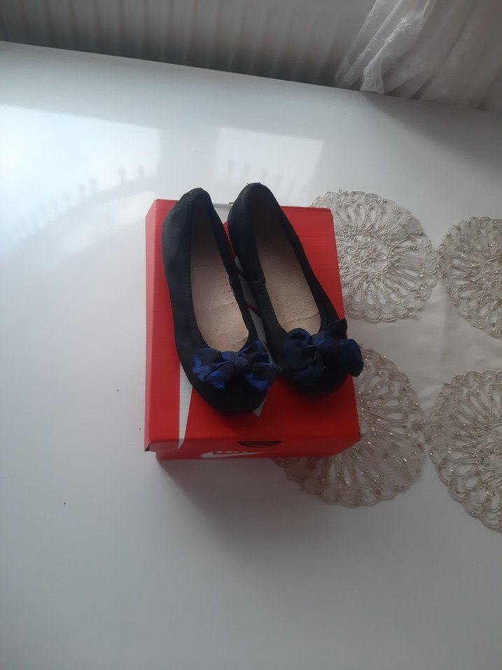 Kız Çocuk Lacivert Fiyonklu Babet Düz Ayakkabı - Görsel 2