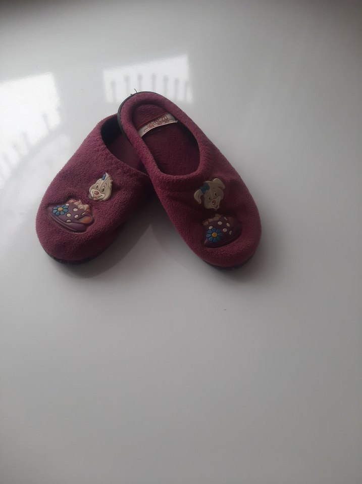 Kız Çocuk Bordo Nakışlı Sıcacık Ev Terliği - Görsel 2