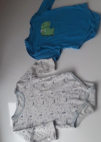 Gri Düğmeli Uzun Kollu Bebek Zıbını - Görsel 2