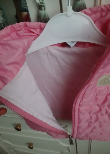 Kız Çocuk Pembe Fermuarlı Yelek - Görsel 4