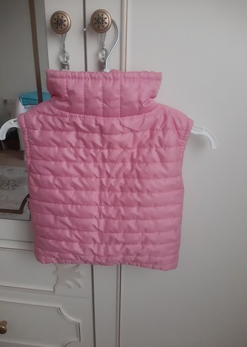 Kız Çocuk Pembe Fermuarlı Yelek - Görsel 3