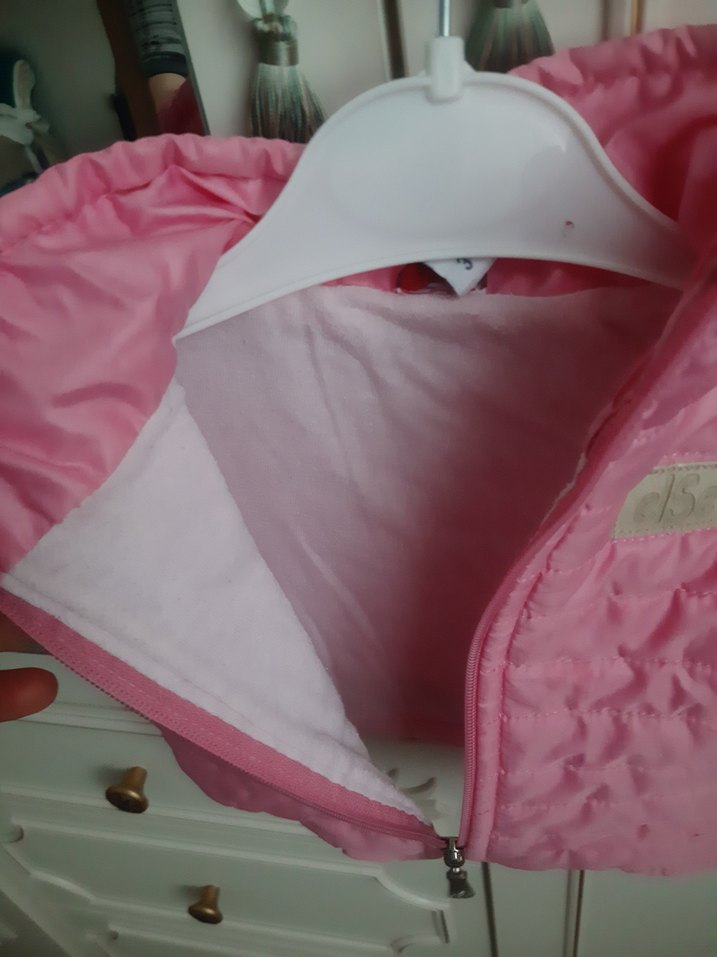 Kız Çocuk Pembe Fermuarlı Yelek - Görsel 4