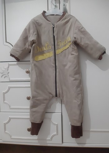 Kahverengi Fermuarlı Bebek Tulumu - Görsel 2