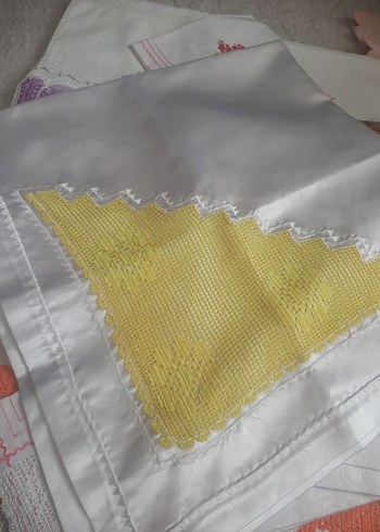 İşlemeli Beyaz bohça - Görsel 2