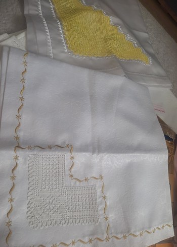 İşlemeli Beyaz bohça - Görsel 5