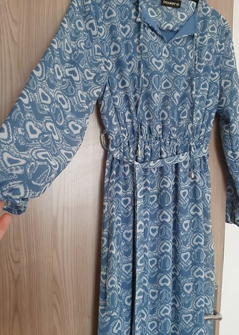 Trendyol & Milla Mavi Bağcıklı Uzun Bohem Kadın Elbise