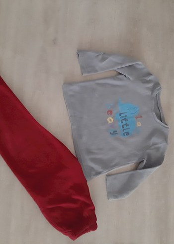 Gri Baskılı Bebek Erkek Takım