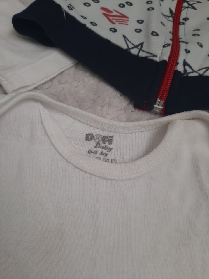 Uzun Kollu Beyaz Pamuklu Bebek Body - Görsel 2