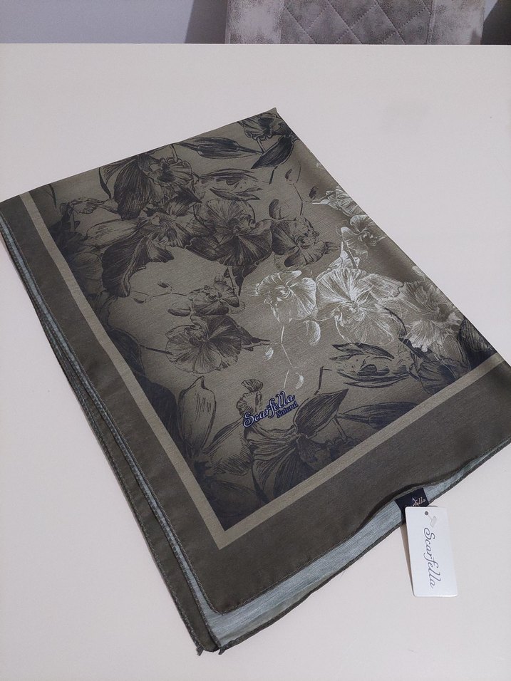 haki renk şal - Görsel 3