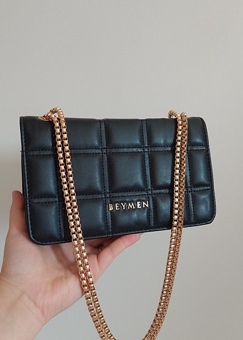 Beymen Zincir Detaylı Siyah Deri Çanta