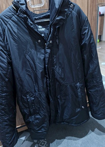 Siyah Fermuarlı Erkek Streetwear Mont