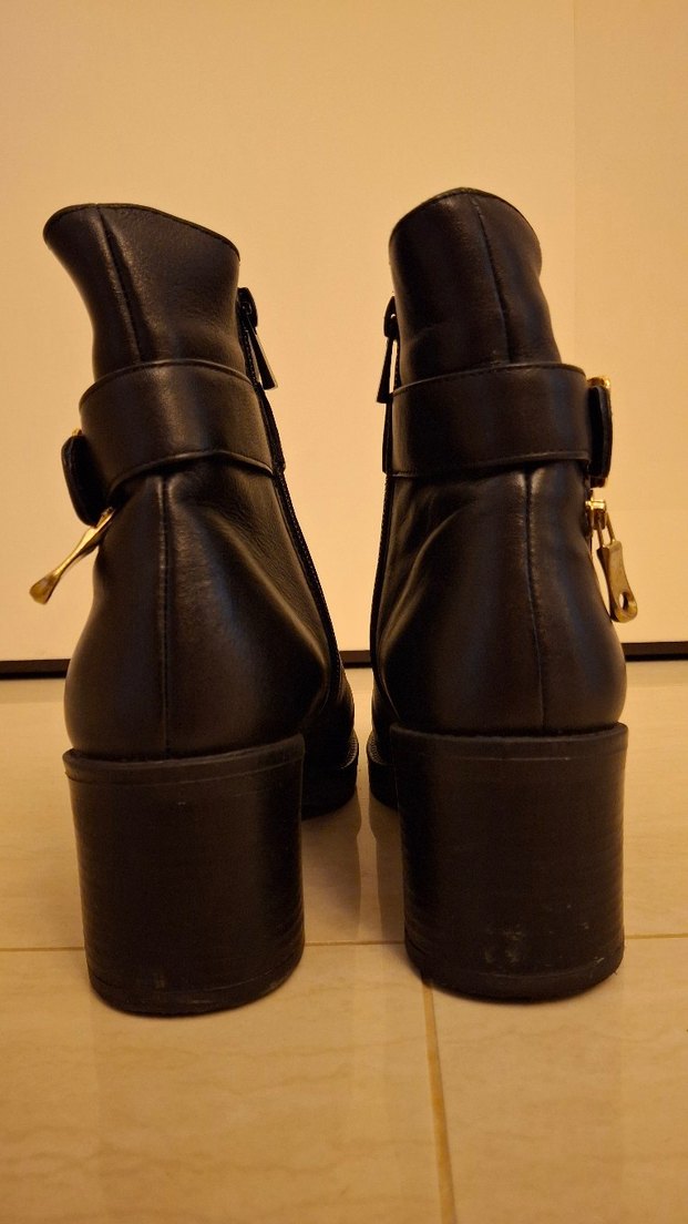 siyah deri bot - Görsel 4