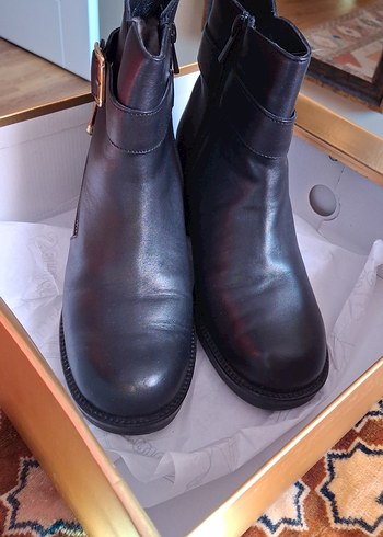 Siyah Kadın Deri Biker Botlar - Görsel 7