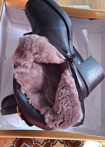 Siyah Kadın Deri Biker Botlar - Görsel 5