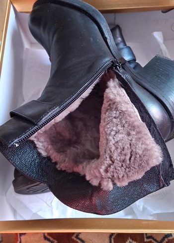 Siyah Kadın Deri Biker Botlar - Görsel 6