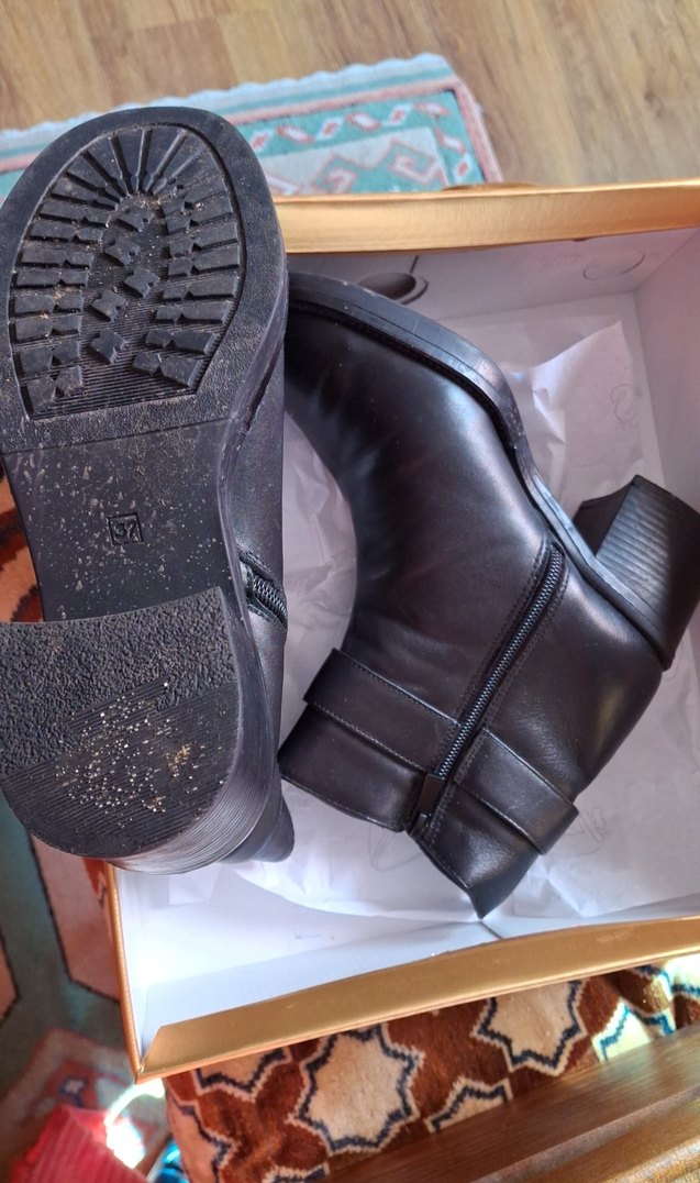 Siyah Kadın Deri Biker Botlar - Görsel 3