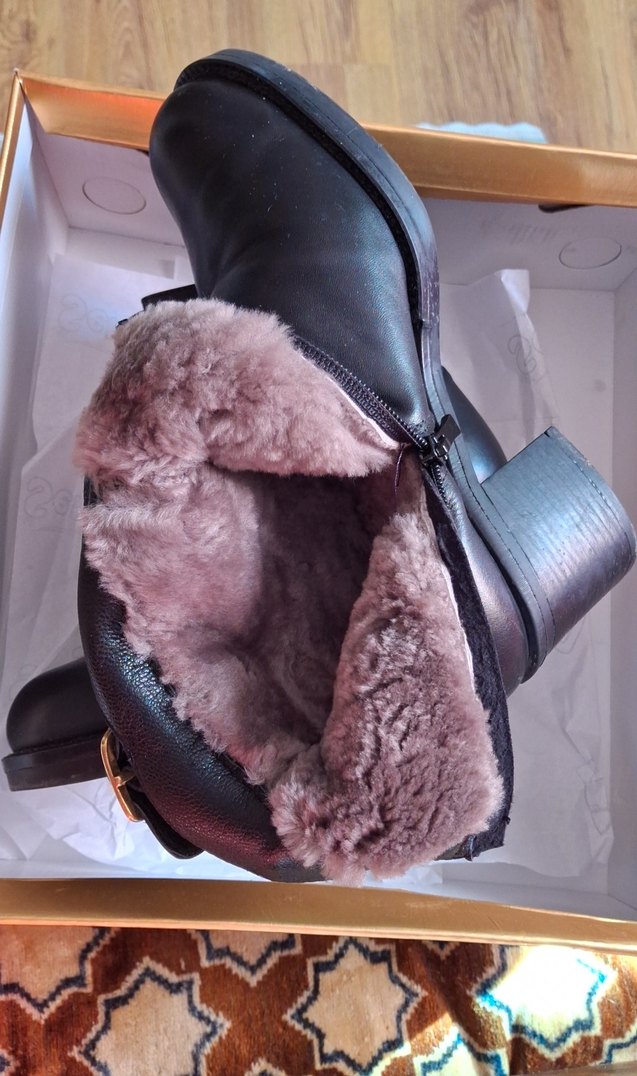 Siyah Kadın Deri Biker Botlar - Görsel 5