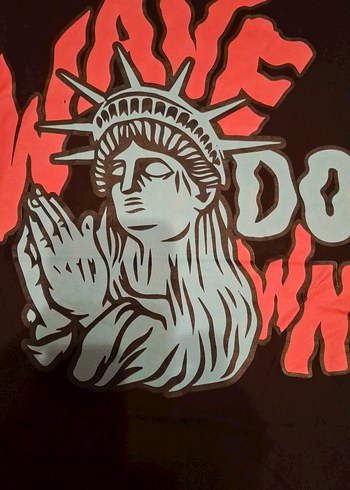 Siyah Baskılı Erkek Tişört Velcro Detaylı - Görsel 3