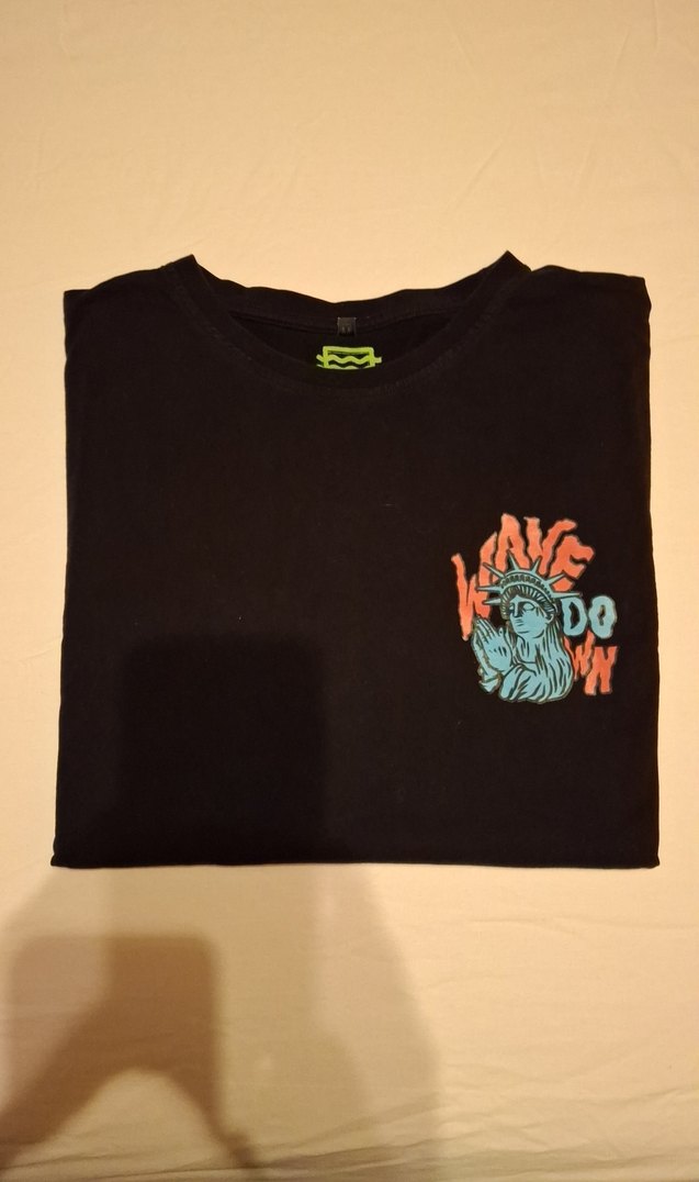 Siyah Baskılı Erkek Tişört Velcro Detaylı - Görsel 4