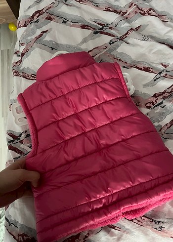 Parlak Pembe Kız Çocuk Fermuarlı Yelek - Görsel 2
