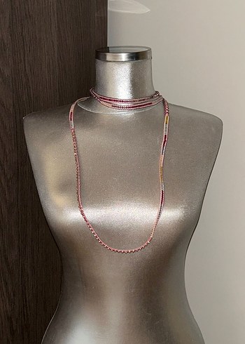 Nakamol pembe tasli kolye - Görsel 5