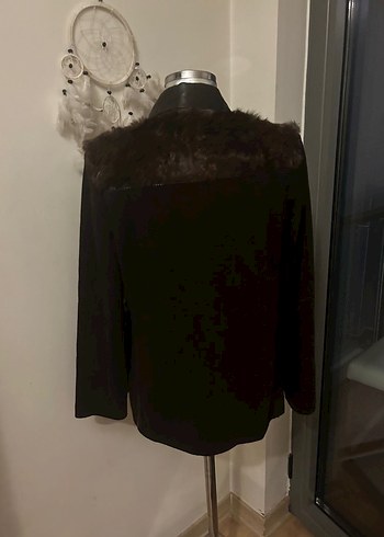 Deri show orjinal kürklü ceket - Görsel 5