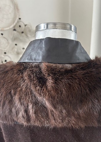 Deri show orjinal kürklü ceket - Görsel 3