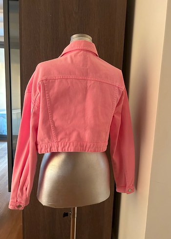 Denim co. Pembe kot ceket - Görsel 5