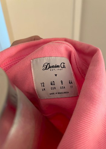 Denim co. Pembe kot ceket - Görsel 6