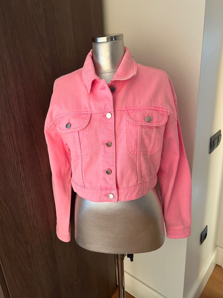 Denim co. Pembe kot ceket - Görsel 2