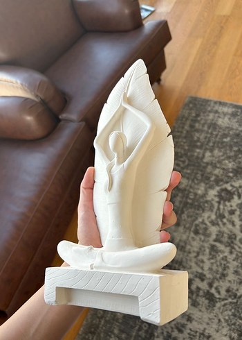 Beyaz Yoga Yapan Kadin Dekoratif Figür - Görsel 2