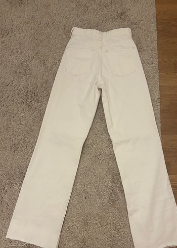 Zara beyaz bol paca kot pantolon - Görsel 3