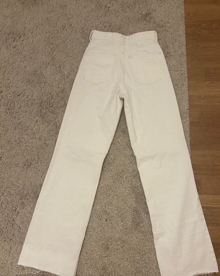 Zara beyaz bol paca kot pantolon - Görsel 3