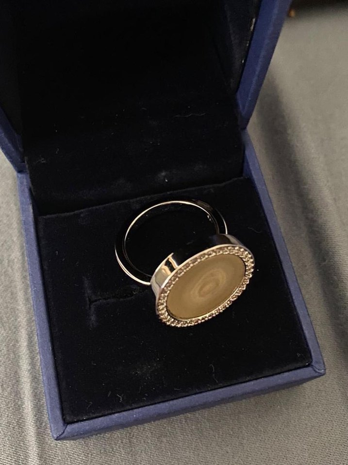 Swarovski Altın Renkli Sekanslı Kadın Yüzük - Görsel 3